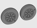 ASQ48072 1/48 F4U Corsair Late Ribbed Thread (late '50s) Wheels set!