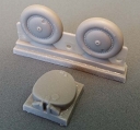 1/48 PZL P.11c wheels and fuel tank bottom set