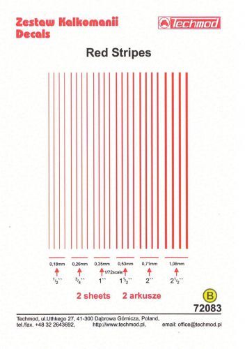 TCH72083 Red Stripes Decals