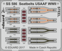 EDUSS586 Seatbelts USAAF WWII Steel 4 pcs. 1/72!