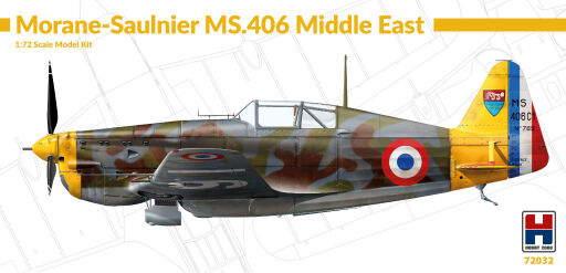H2K72032 Morane-Saulnier MS.406 Middle East ex-Hasegawa Model samolotu do sklejania