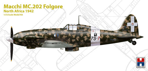 H2K72006 Macchi MC.202 Folgore, North Africa 1942 (ex Hasegawa) Model samolotu do sklejania