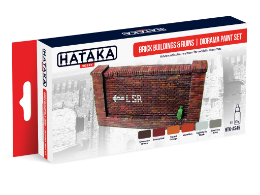 HTK-AS45 Brick buildings & ruins diorama paint set
