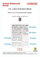 TCH72151 U.S. Letters & Numbers (Black).