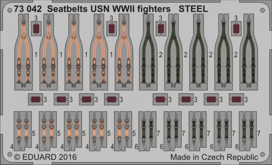 EDU73042 Seatbelts USN WWII fighters STEEL 1/72!