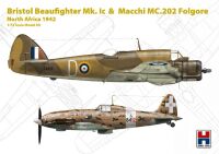 H2K72005 Bristol Beaufighter Mk.Ic & Macchi MC.202 Folgore North Africa 1942 (ex-Hasegawa)!