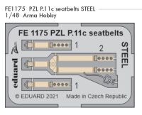 EDUFE1175 1/48 PZL P.11c seatbelts STEEL (Arma Hobby)!