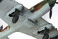 The wheels with armoured flaps on the underside of the fuselage have been faithfully reproduced to the finest detail.