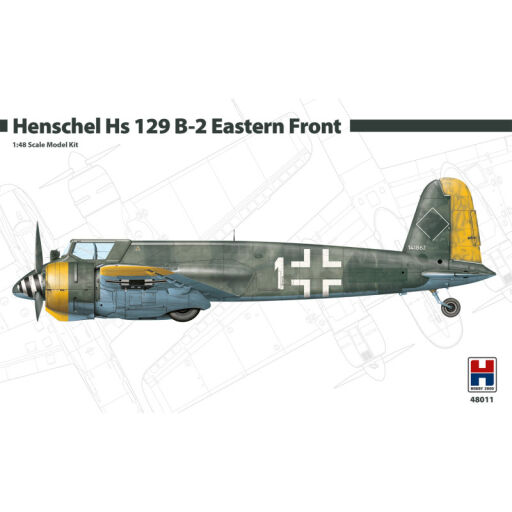 H2K48011 Henschel Hs 129 B-2 Eastern Front ex-Hasegawa Model samolotu do sklejania