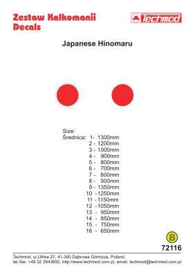 TCH72116 - Japanese Hinomaru decals