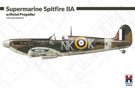 H2K32002 Supermarine Spitfire IIA w/Rotol Propeller, ex Revell + Cartograf + pMask + resin