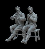 F72162 German Pilots On The Bench