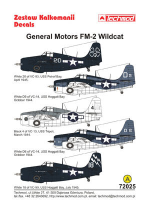 TCH72025 General Motors FM-2 Wildcat decals