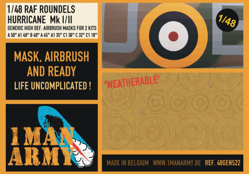 1 Man Army 48GEN522 RAF Roundels Hurricane Mk I/II