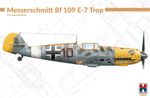 H2K32006 Messerschmitt Bf 109 E-7 Trop ex Dragon + Cartograf!