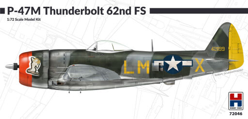 H2K72046 P-47M Thunderbolt 62nd Fighter Squadron ex-Revell Model samolotu do sklejania