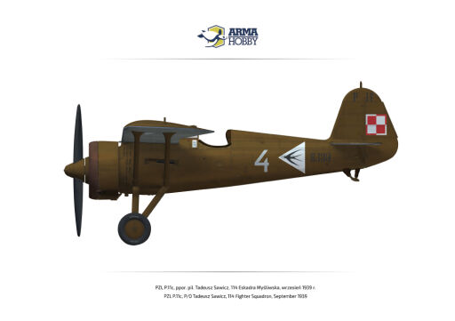 40001-A4-1 PZL P.11c - plakat Model samolotu do sklejania