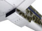 Located on the fuselage underside, the multi-part integrated radiator/oil cooler features great detail, including air intake slats.