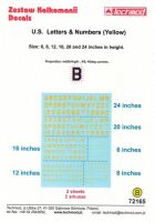 TCH72165 U.S. Letters & Numbers (Yellow).
