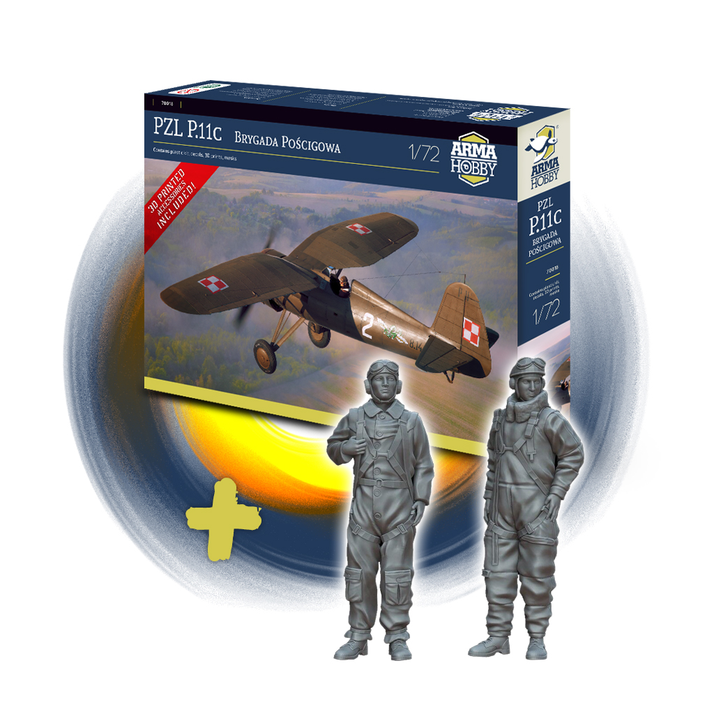 PZL P.11c bundle with Polish pilot figures